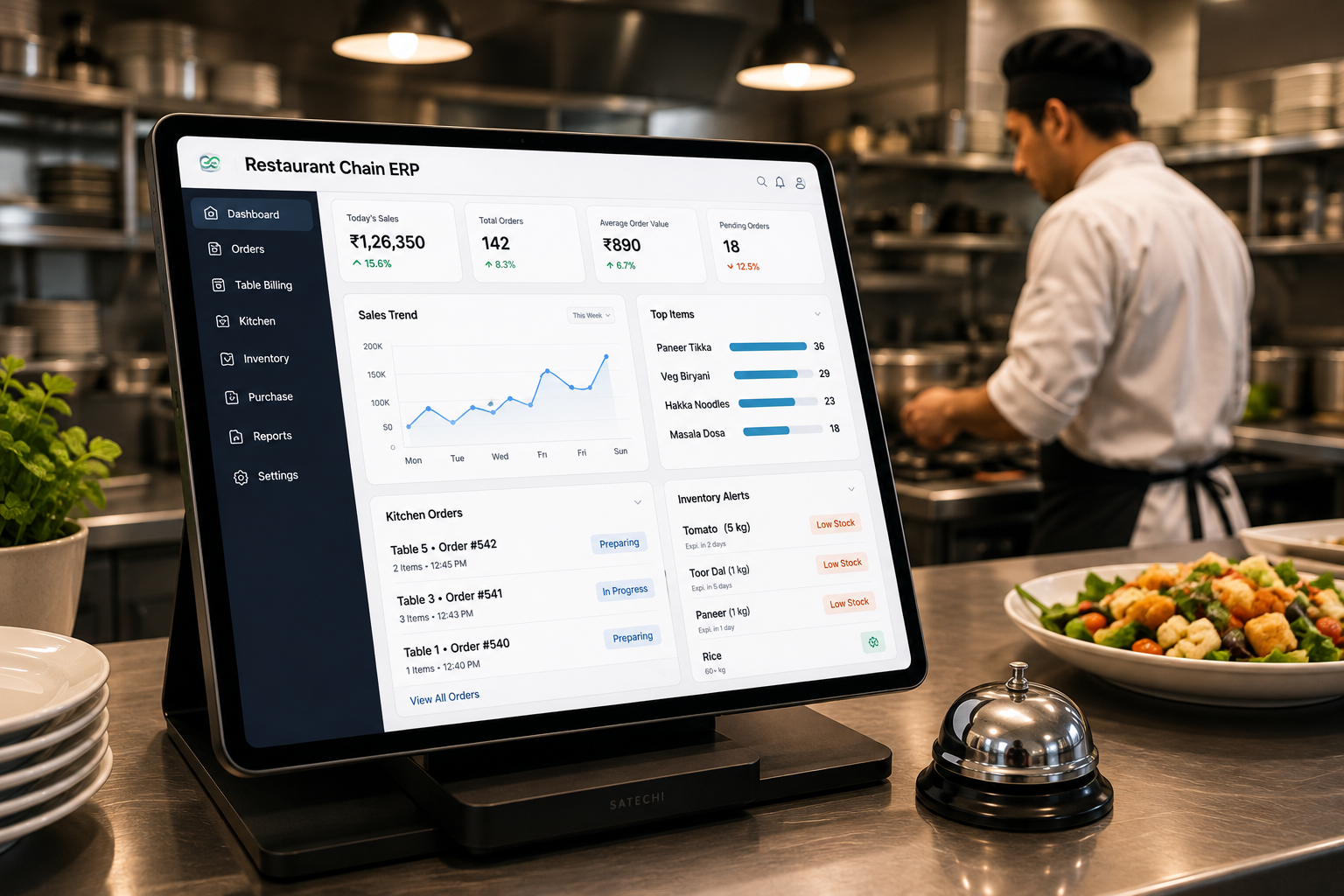 Restaurant Chain ERP &mdash; billing, orders and inventory management
